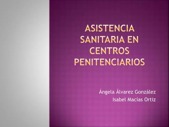 asistencia sanitaria en centros penitenciarios