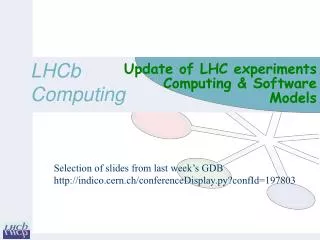 Update of LHC experiments Computing &amp; Software Models