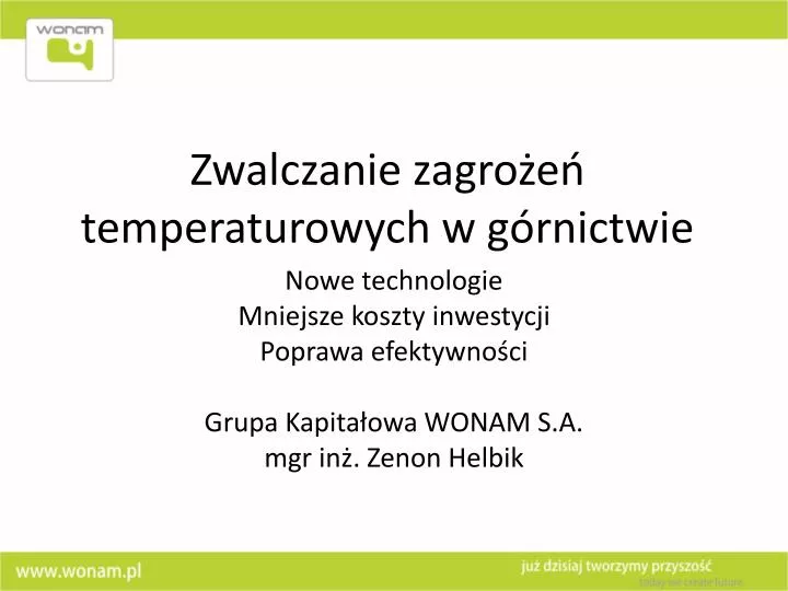 zwalczanie zagro e temperaturowych w g rnictwie