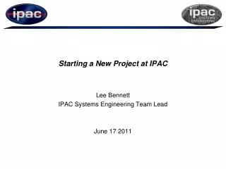 Starting a New Project at IPAC