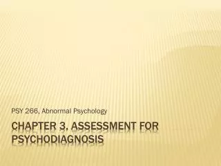 psy 266 abnormal psychology