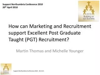 How can Marketing and Recruitment support Excellent Post Graduate Taught (PGT) Recruitment?