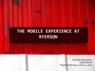 The Mobile Experience At ryerson