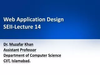 Web Application Design SEII-Lecture 14