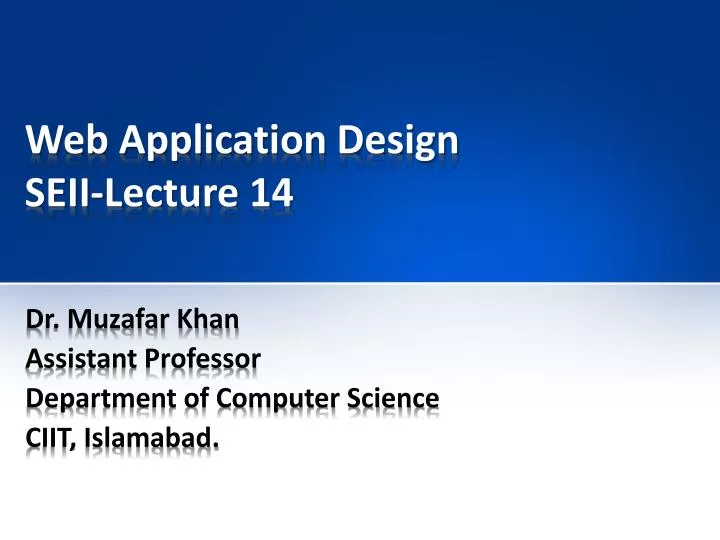 web application design seii lecture 14
