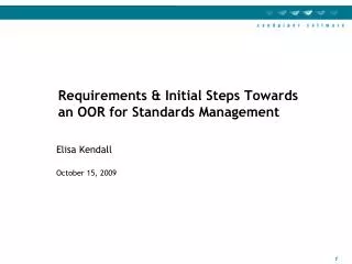 requirements initial steps towards an oor for standards management