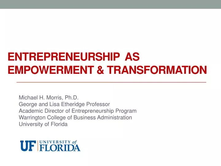 entrepreneurship as empowerment transformation
