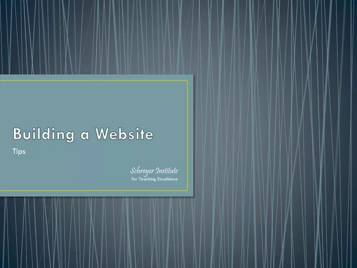 building a website