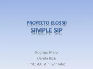 proyecto elo330 simple sip