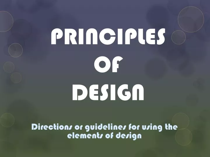 principles of design