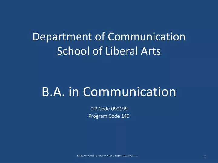 department of communication school of liberal arts