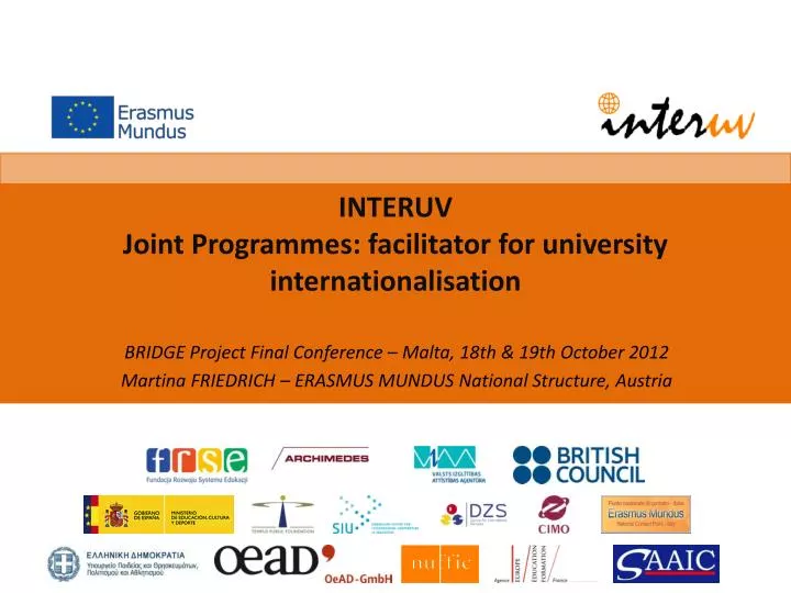 interuv joint programmes facilitator for university internationalisation