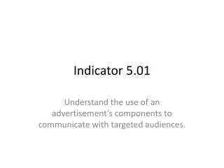 Indicator 5.01