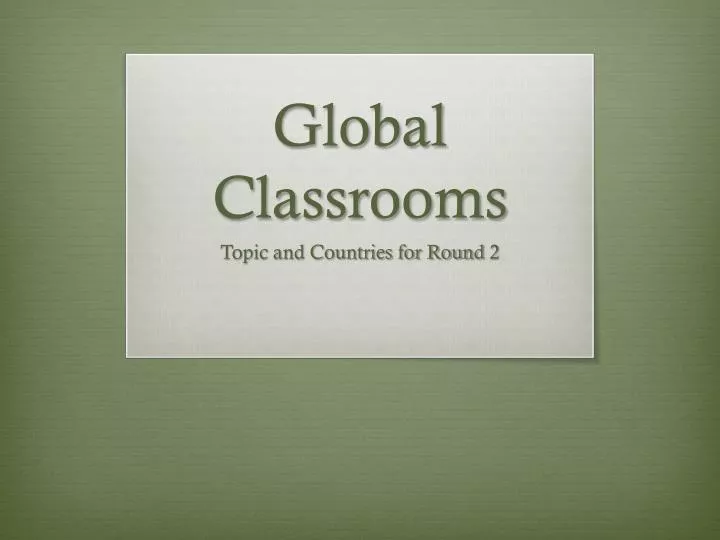 global classrooms