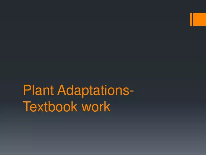 plant adaptations textbook work