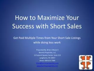 How to Maximize Your Success with Short Sales