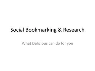 social bookmarking research