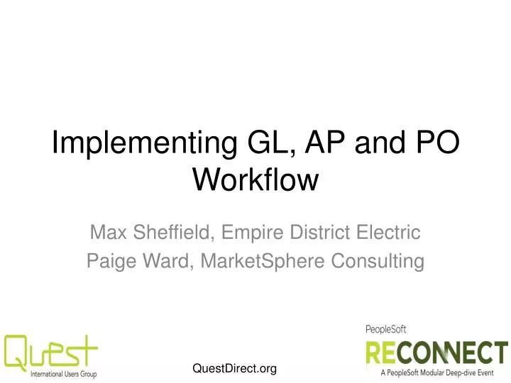 implementing gl ap and po workflow