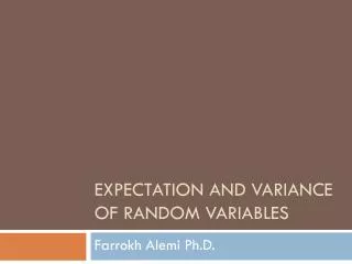 Expectation And Variance of Random Variables
