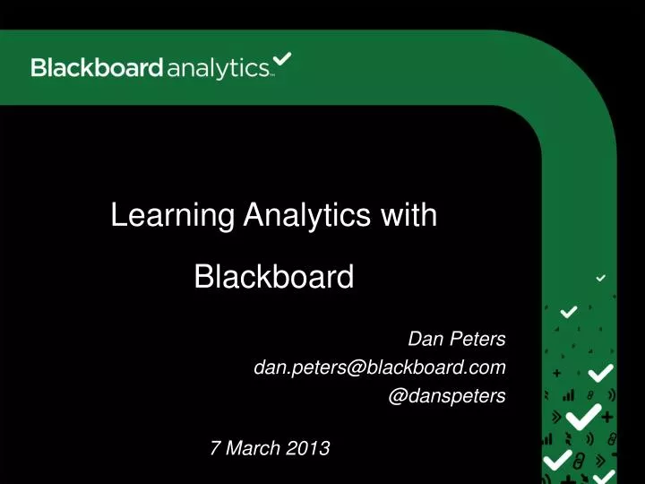 learning analytics with blackboard