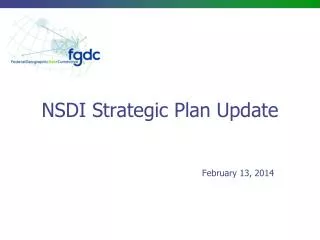 NSDI Strategic Plan Update