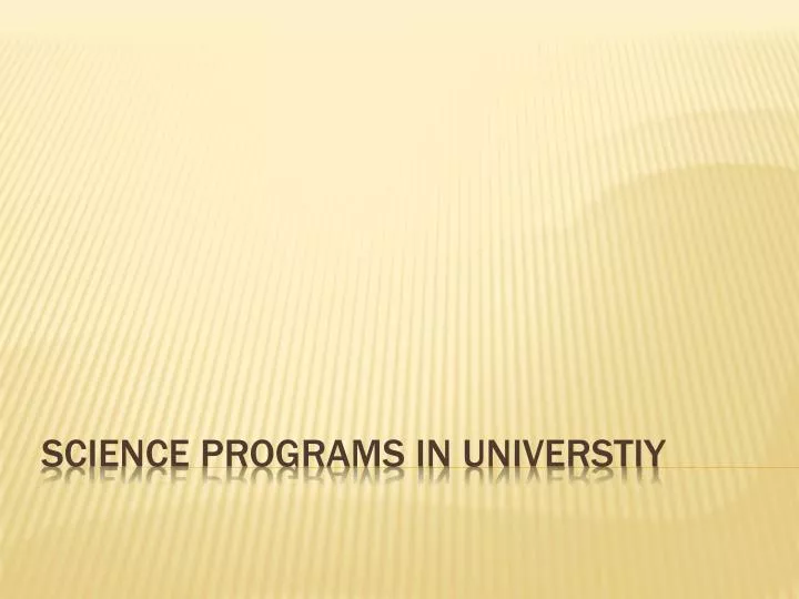 science programs in universtiy