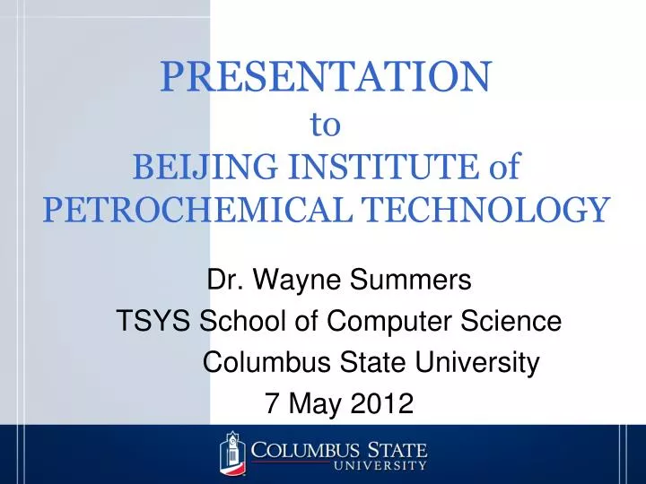 presentation to beijing institute of petrochemical technology