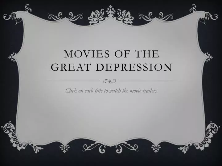 movies of the great depression
