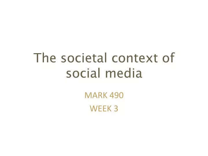 the societal context of social media