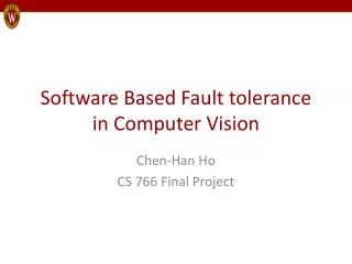Software Based Fault tolerance in Computer Vision