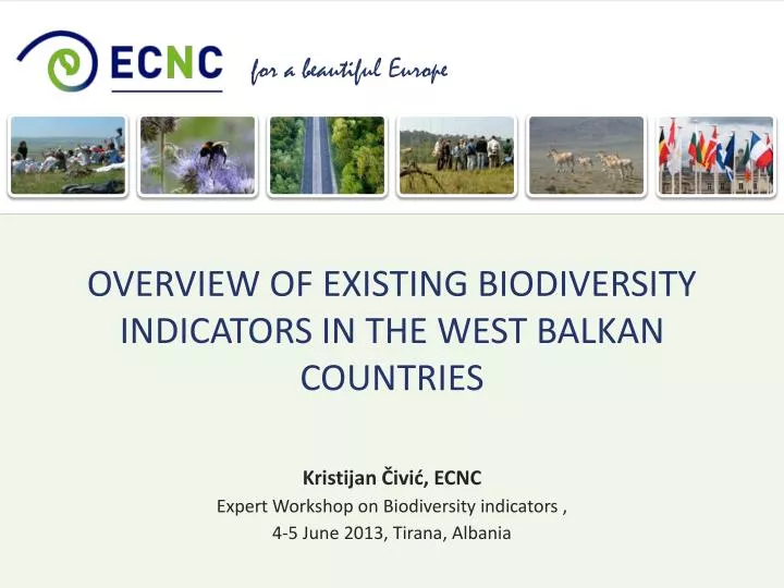 overview of existing biodiversity indicators in the west balkan countries