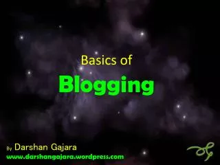 Basics of Blogging