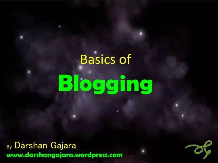 basics of blogging