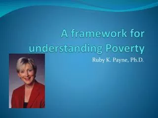 A framework for understanding Poverty