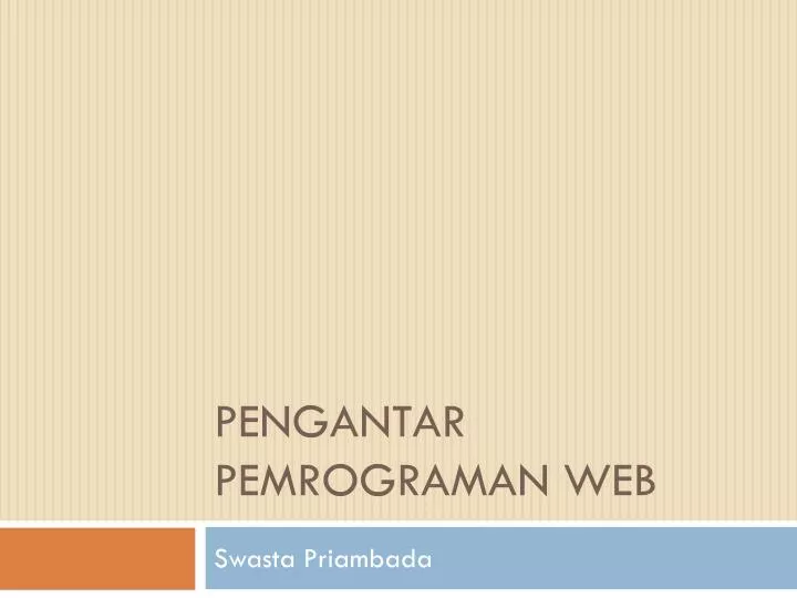 pengantar pemrograman web