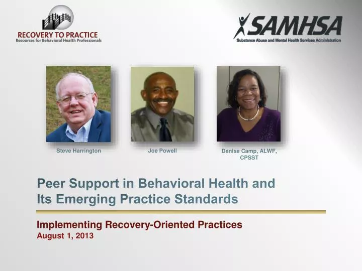 peer support in behavioral health and its emerging practice standards