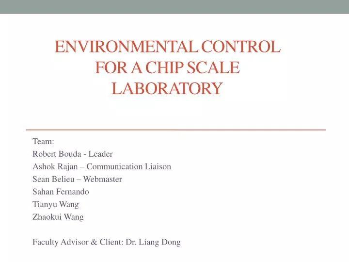 environmental control for a chip scale laboratory