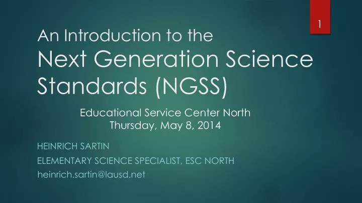 an introduction to the next generation science standards ngss