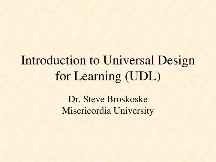 introduction to universal design for learning udl