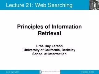 Lecture 21: Web Searching