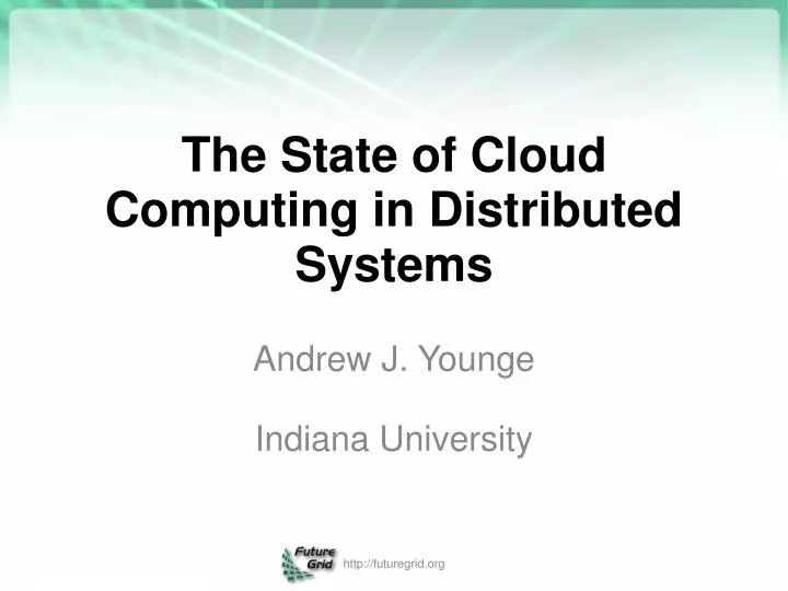 the state of cloud computing in distributed systems