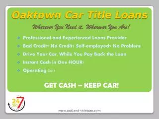 Oaktown Car Title Loans