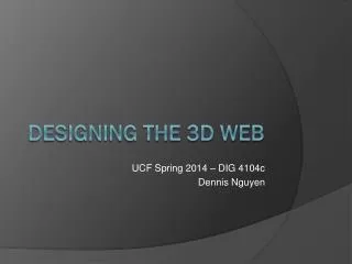 Designing the 3d web