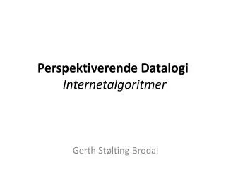 perspektiverende datalogi internetalgoritmer