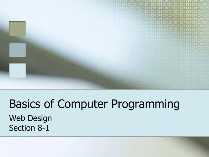 basics of computer programming