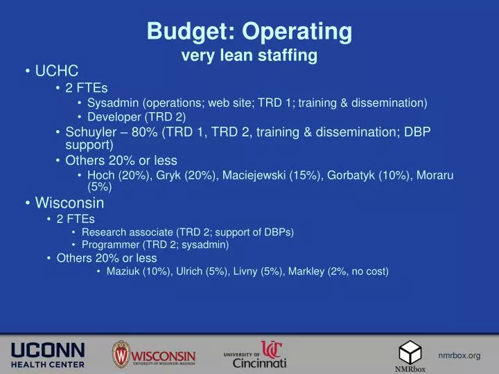 budget operating very lean staffing