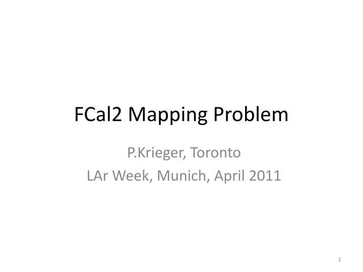 fcal2 mapping problem