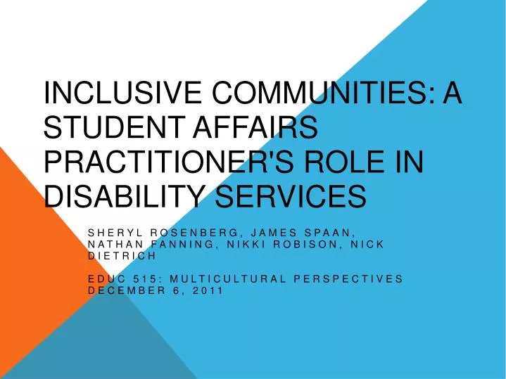 inclusive communities a student affairs practitioner s role in disability services