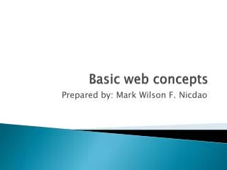 Basic web concepts