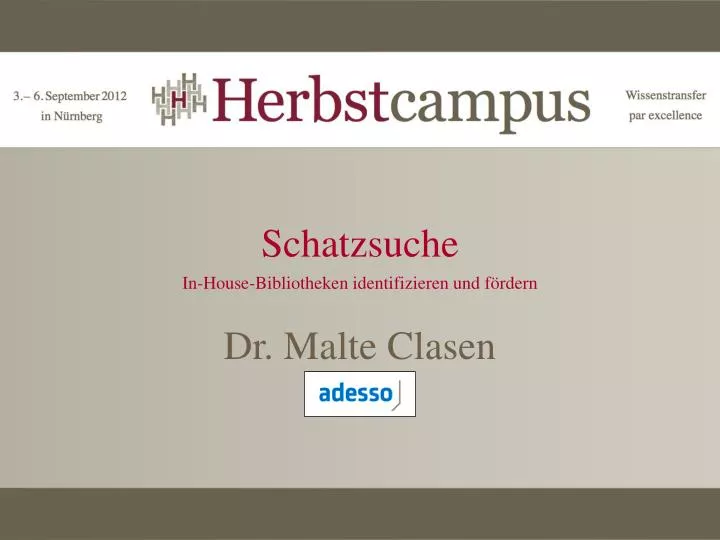 schatzsuche in house bibliotheken identifizieren und f rdern